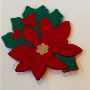 Christmas magnet poinsettia cotton fabric